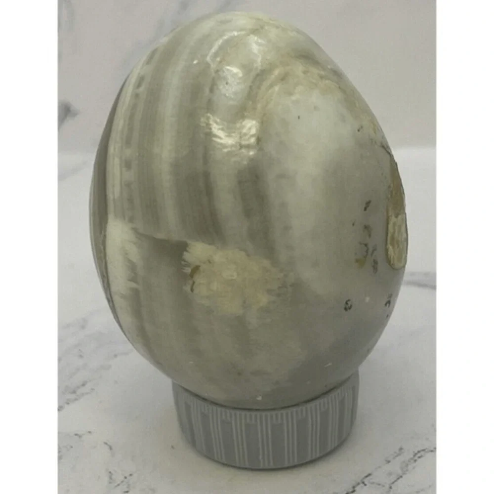 Ocean Jasper Palm Stone Egg 190g Polished Natural Crystal Grey‎ Cream Madagascar